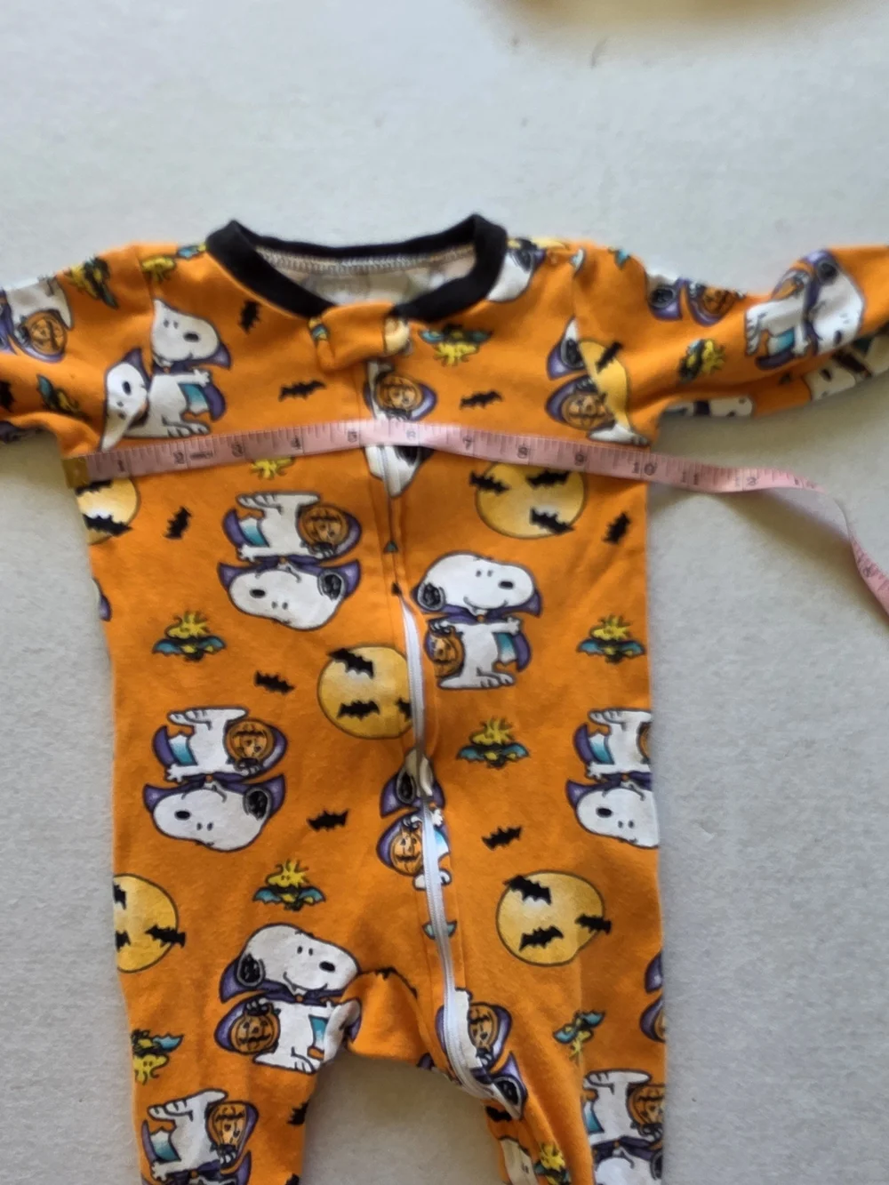 Peanuts Orange Snoopy Halloween Footed One-Piece